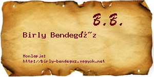 Birly Bendegúz névjegykártya